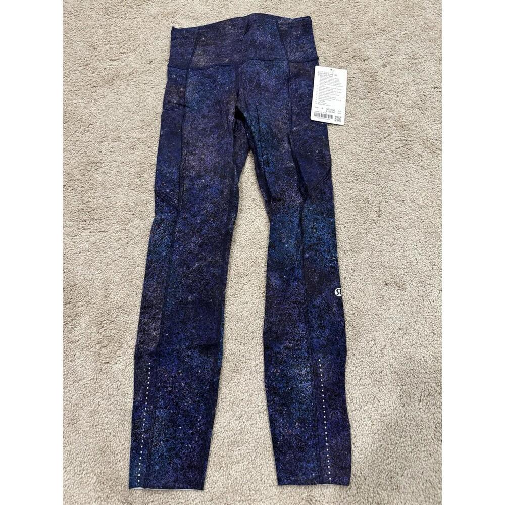 NWT HTF Lululemon Fast Free HR Tight Sz 4 25" Nulux Polar Lights Blue Multi PLBM
